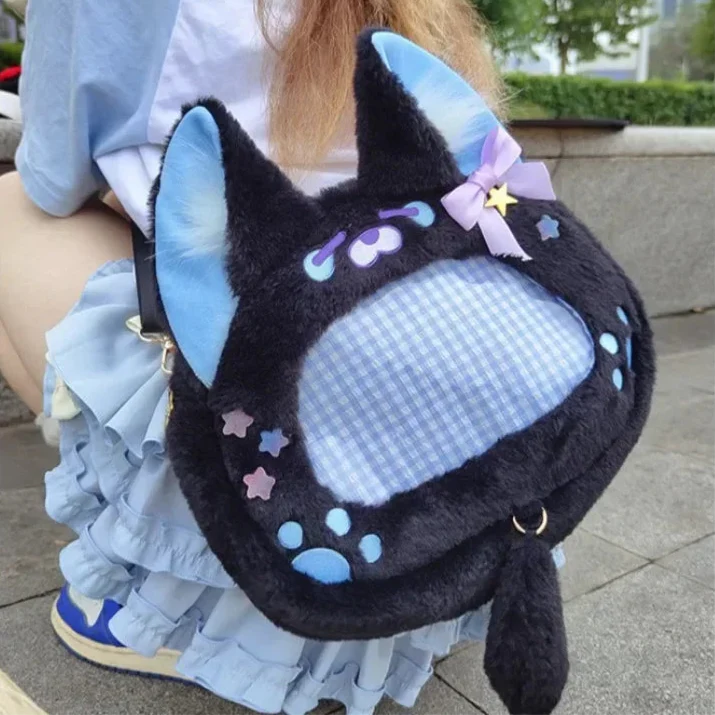 Bolso Ita de Peluche de Gato Harajuku