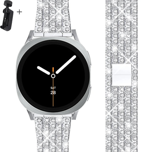 Samsung Galaxy Watch8, 8 Classic & 9 Rhinestone Steel Link Bracelet