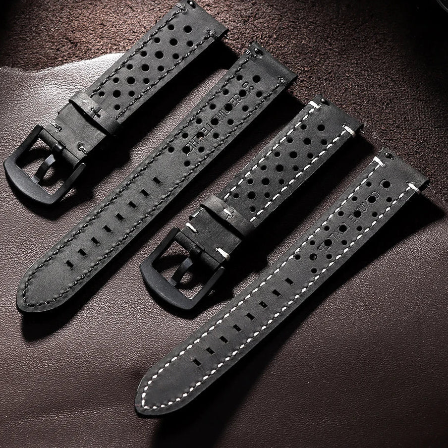 Garmin 18/20/22mm Quick Release Perforated Leather Rally Band