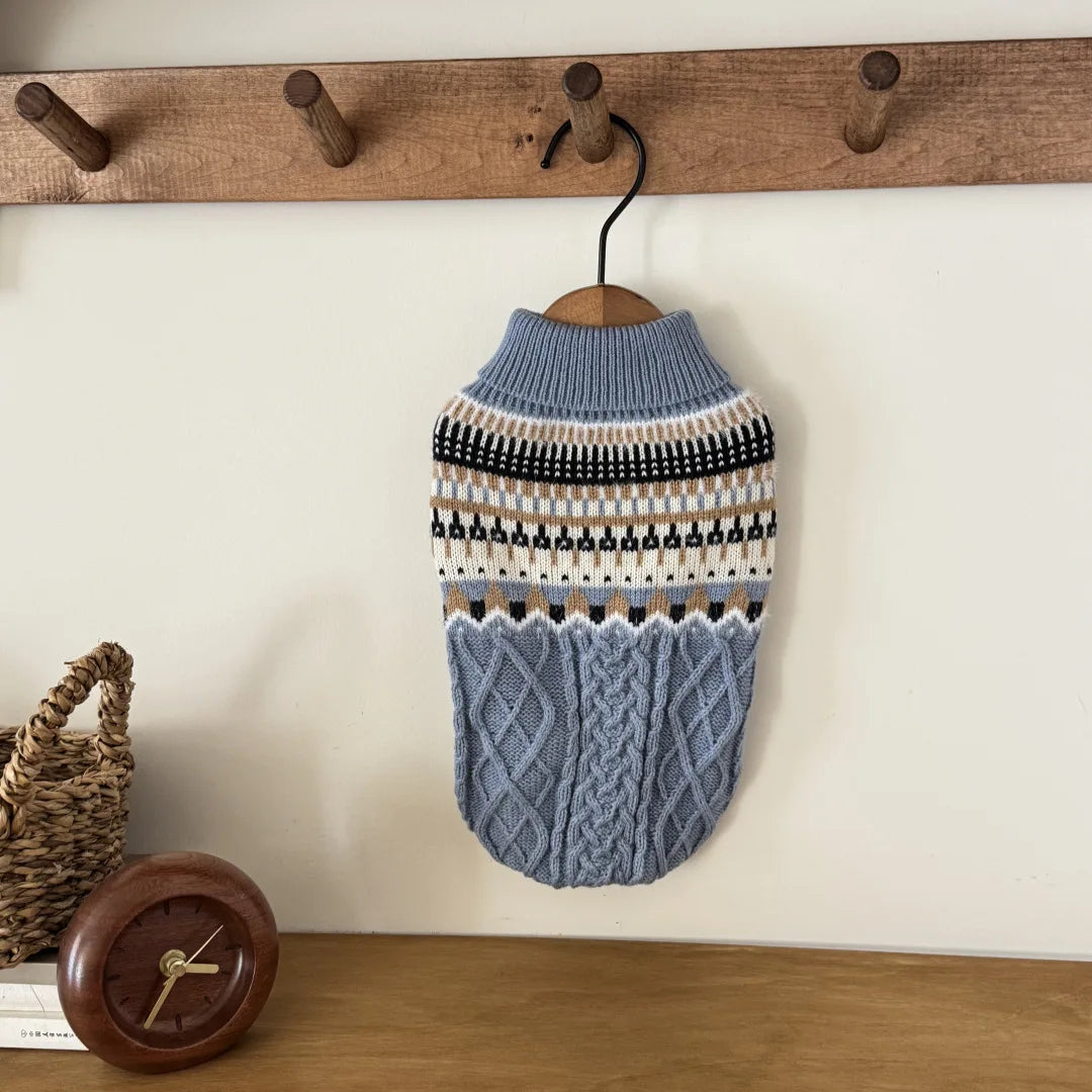 Vintage Stripe High Quality Warm Winter Sweater Clothes for Dog Cat Christmas New Year Knitted Pullover Clothes