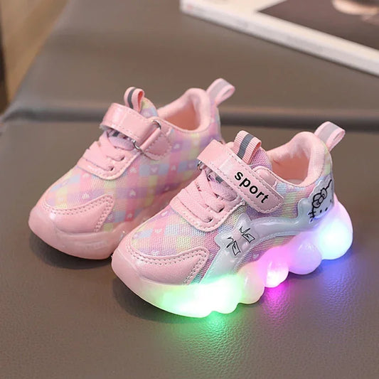 2025 NEW  Design Casual Shoes for Baby Girl Children Led Light Sneakers Kids Anti-slip Shoes Toddler Walking Shoes