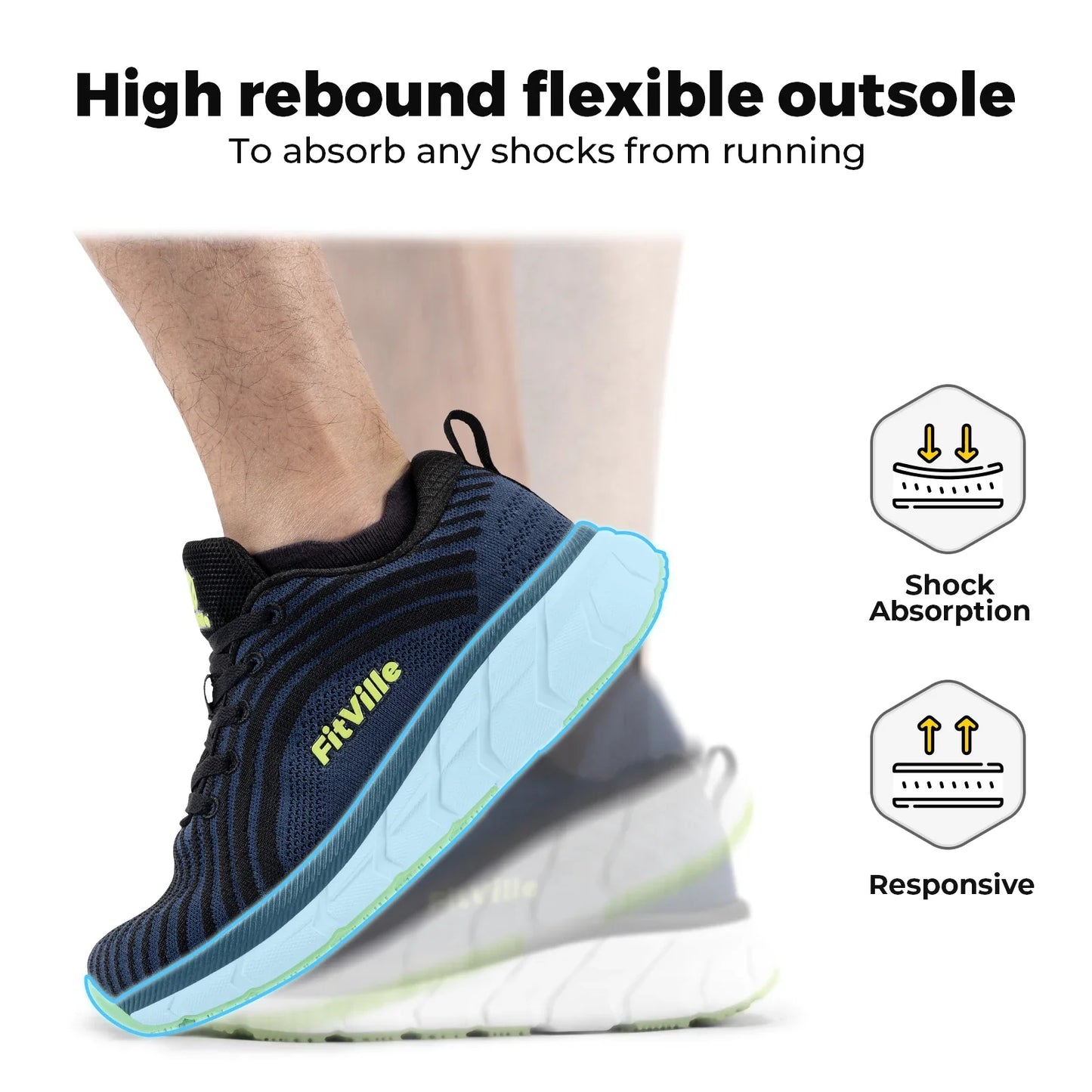 FitVille Men's Sports Shoes Extra Wide Running Walking Shoes for Men Comfort Casual Men Sneakers Lightweight Cushioned Footwear