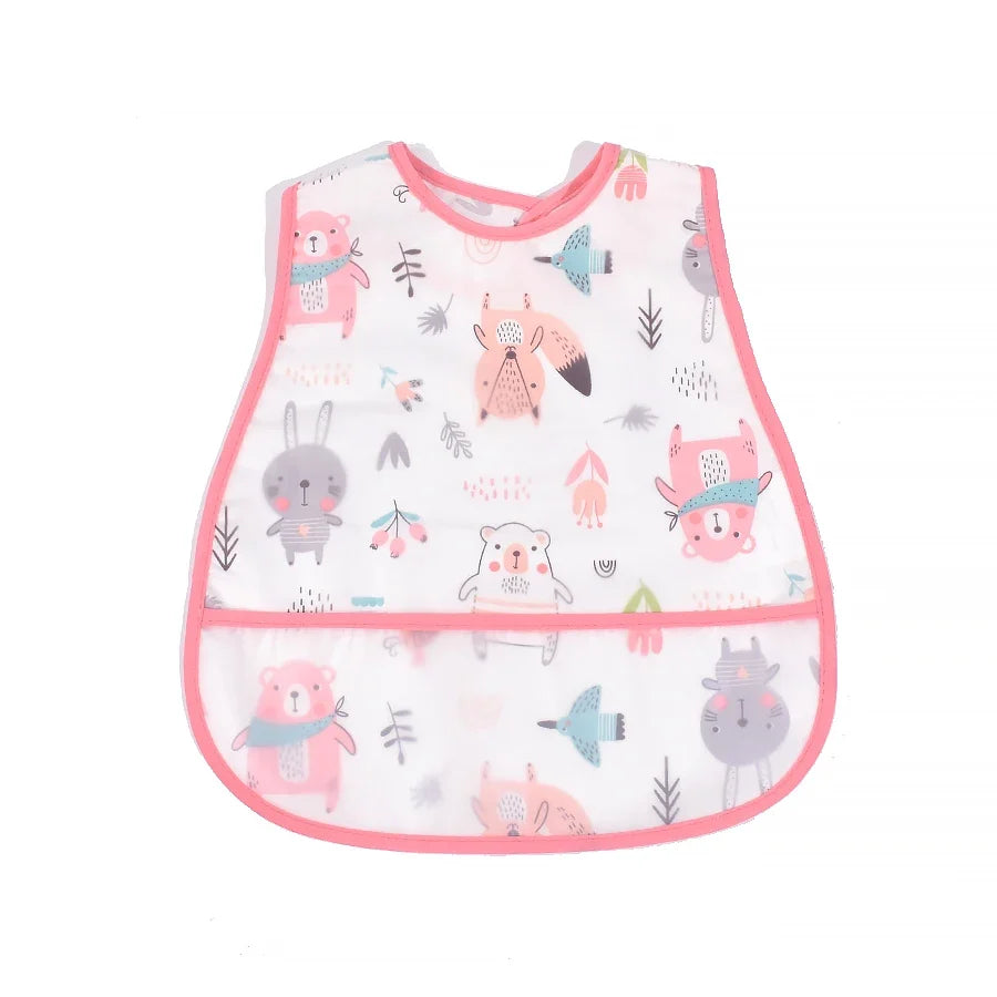2023new Cartoon Pattern EVA Waterproof Pocket Lunch Feeding Bibs