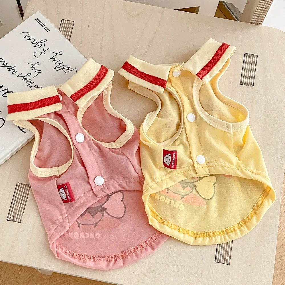 Cute Bee Clothes For Dog Summer Pink Yellow Luxury Pet Harness Vest Apparel For Puppies Small Medium Size Designer Chihuahua Pug