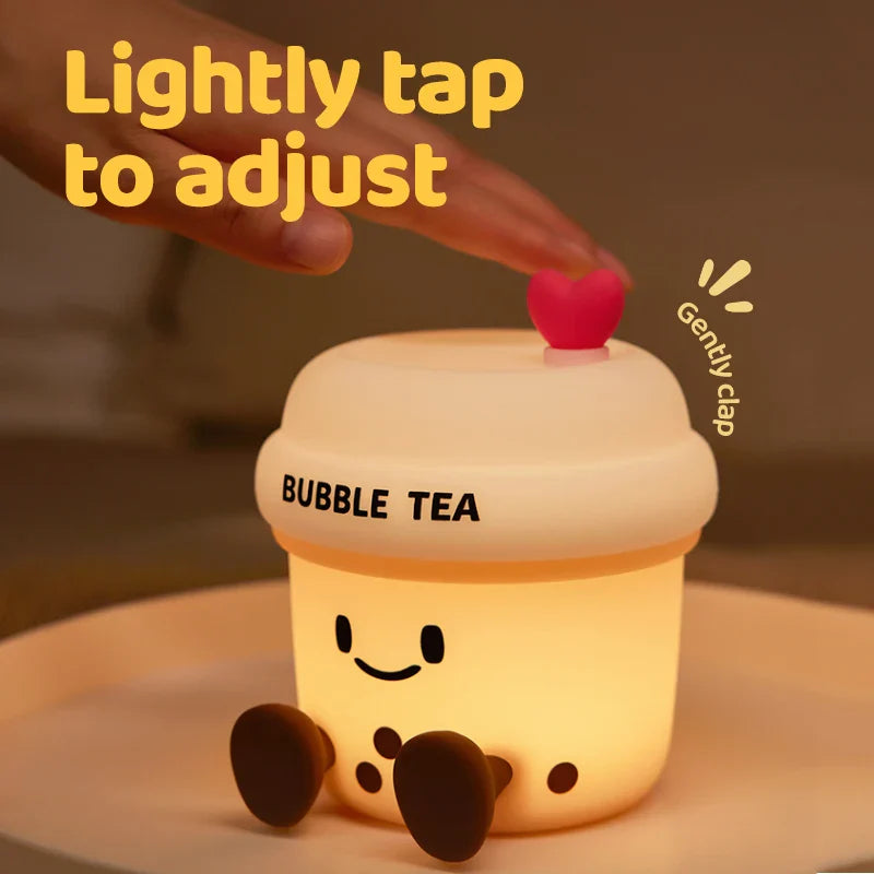 Luz de Noche Kawaii de Té de Burbujas