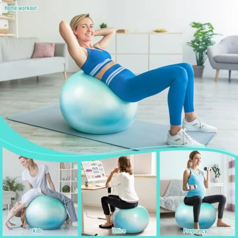 Extra Thick Exercise Ball With Pump Anti-Burst And Slip-Resistant