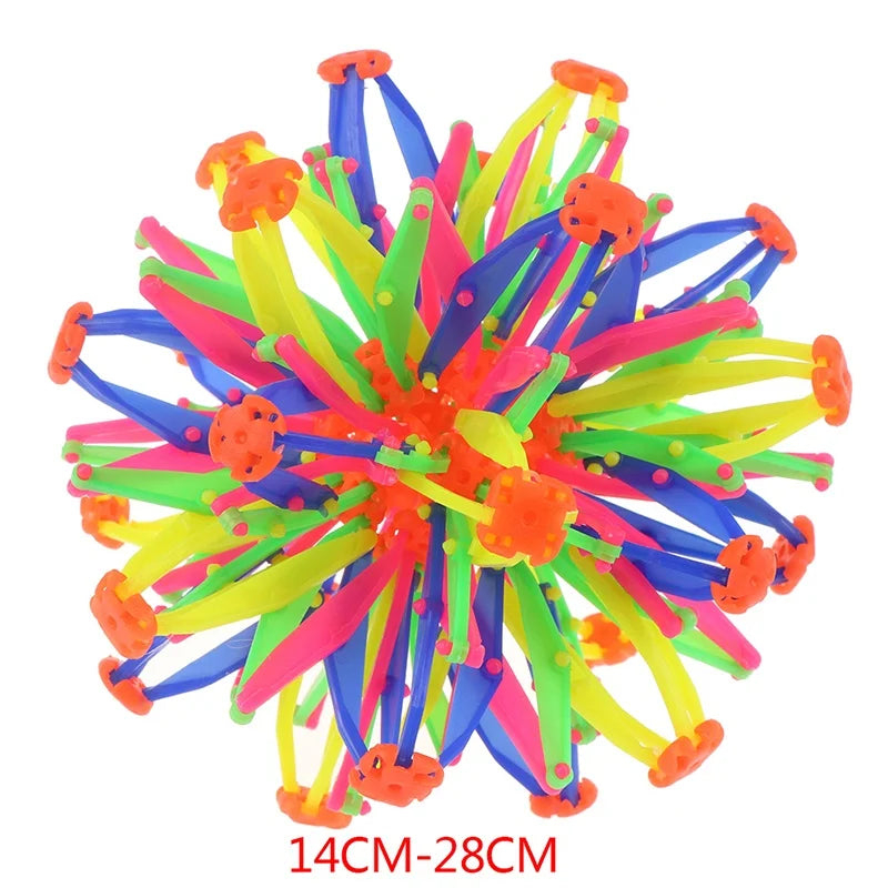 Colorful Retractable Ball Kid Magic Indoor Outdoor Flower Ball Throwing Ball Game Parent-Child Interactive Toy Kid Sensory Toys