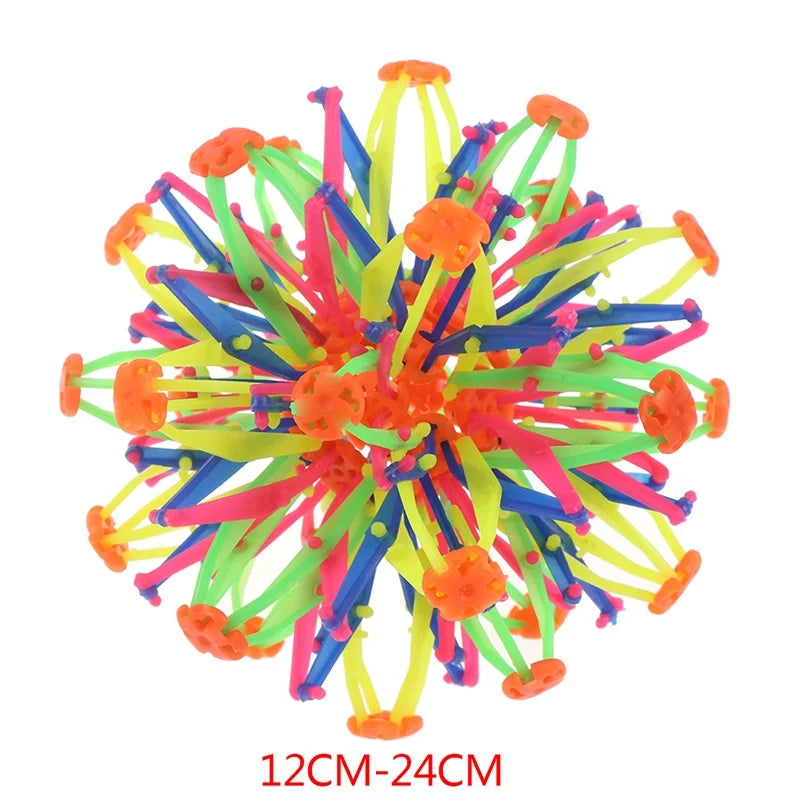 Colorful Retractable Ball Kid Magic Indoor Outdoor Flower Ball Throwing Ball Game Parent-Child Interactive Toy Kid Sensory Toys