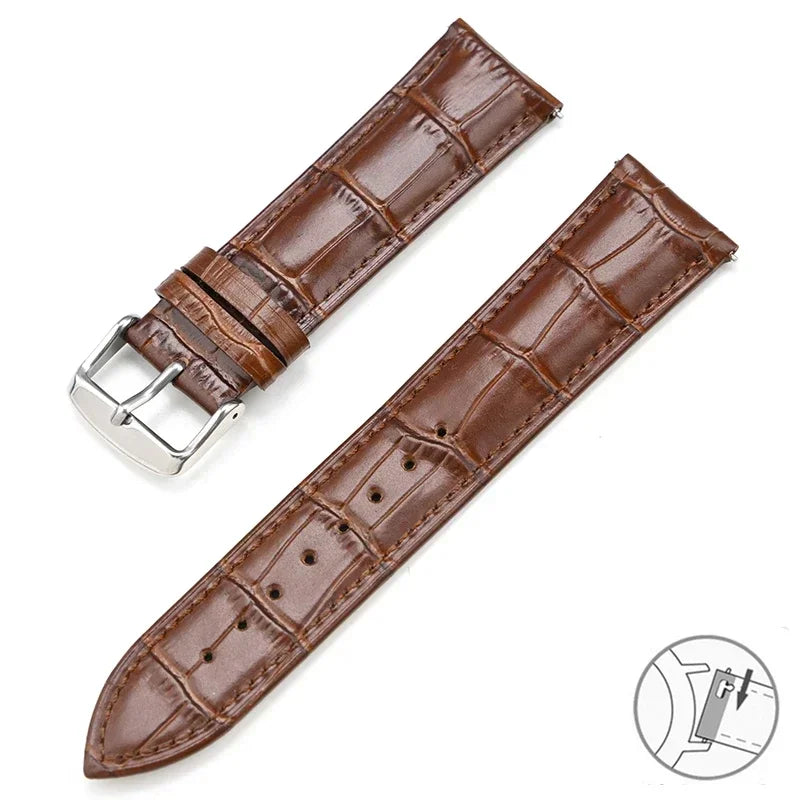 Samsung Galaxy Watch 7, 6, 5, 4 & FE Croc-Embossed Leather Band