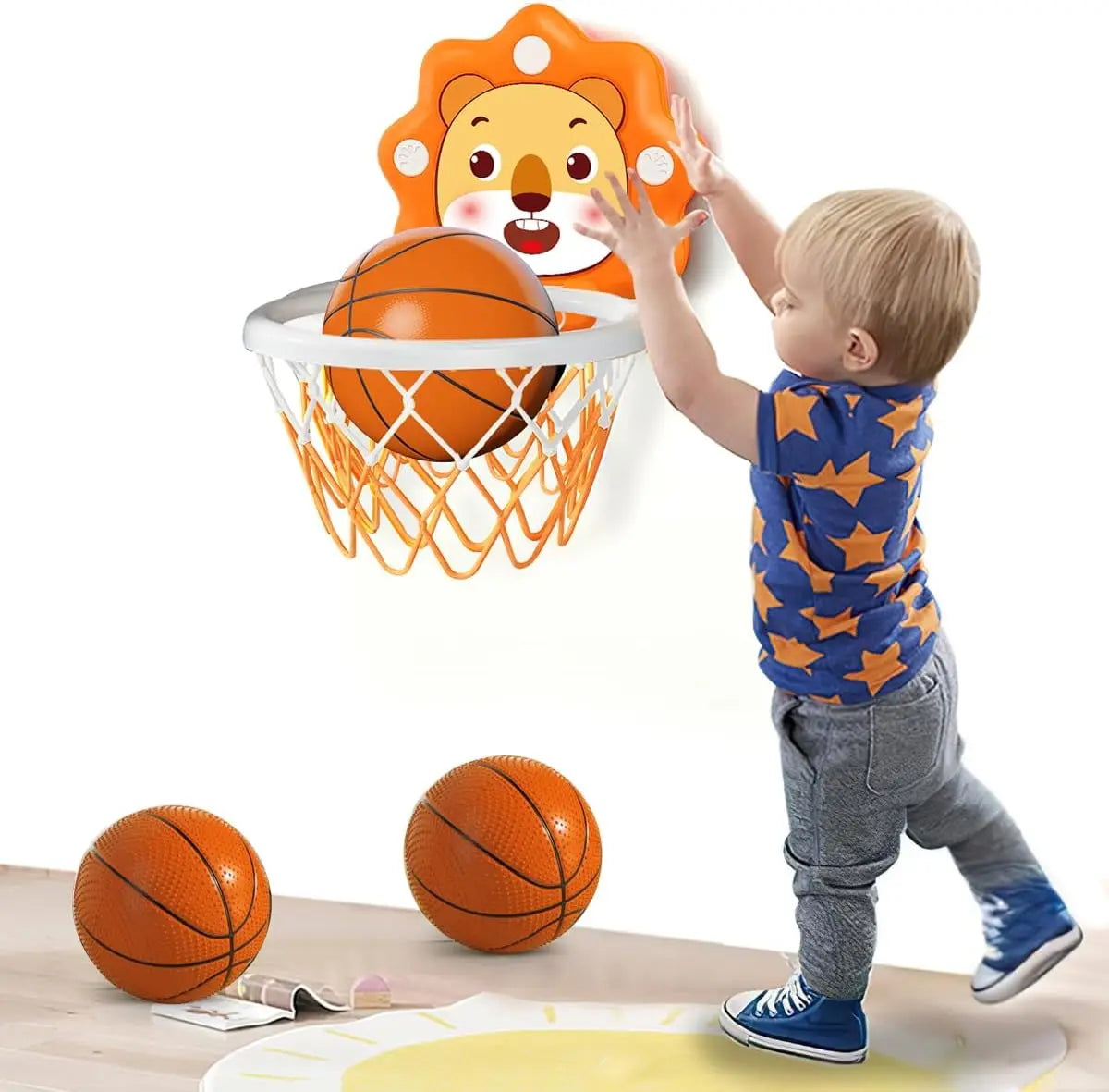 Indoor Mini Basketball Hoop for Toddlers Kids Boys Bedroom,Adjustable Height,Christmas Birthday Gifts Toy for Boys,Toddler Toys