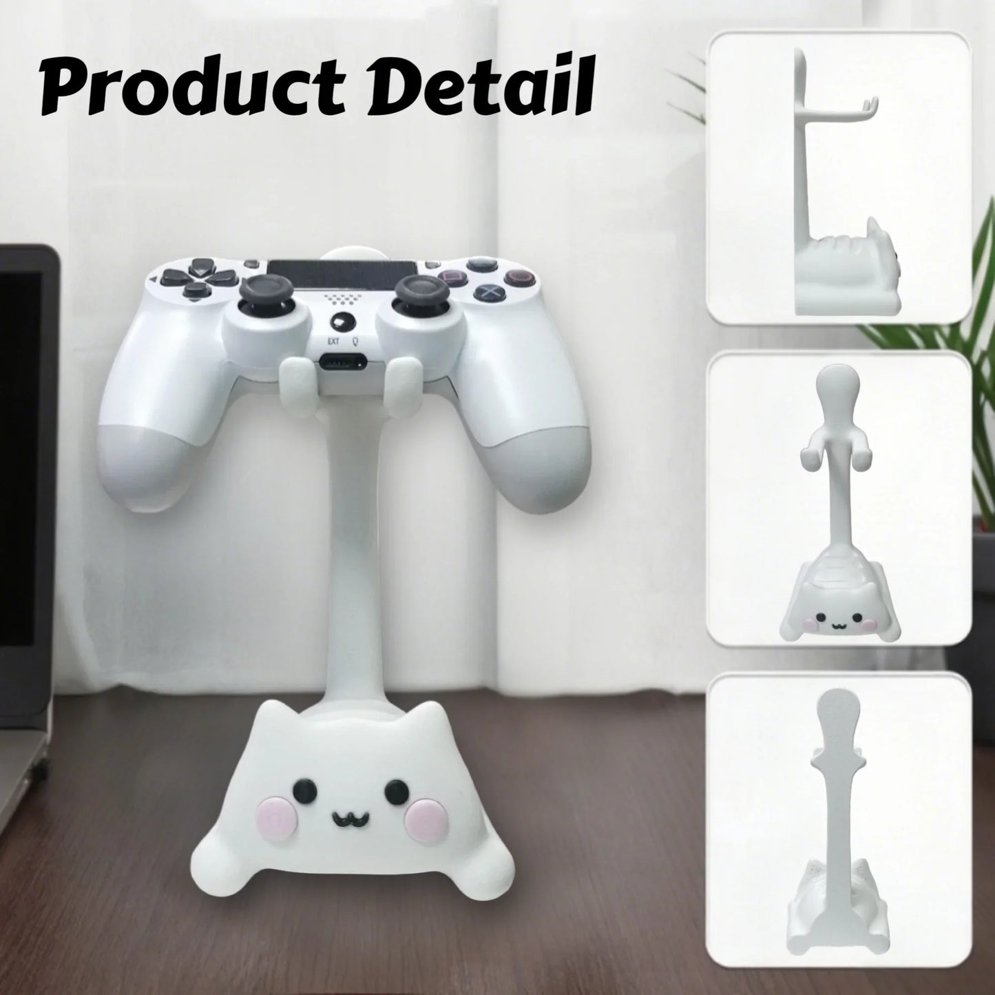 A cute cat-shaped game stand, compatible with PS5/PS4/Xbox/Switch, made of plastic and not easy to break