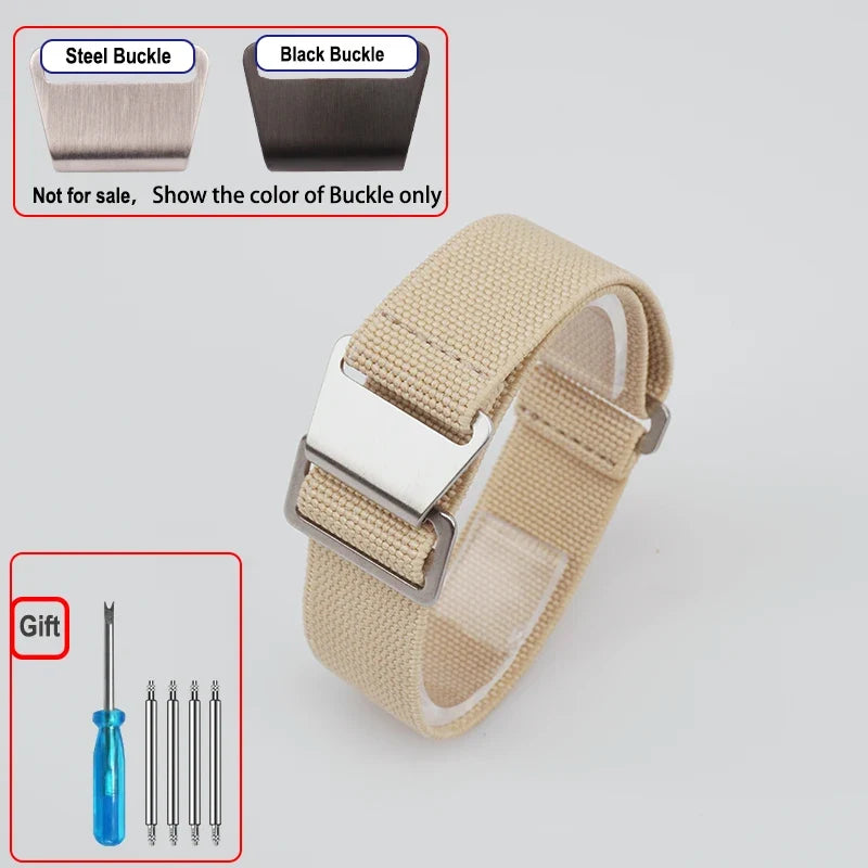 Garmin 18/20/22mm Quick Release Elastic Parachute Nylon Band with Hook Clasp