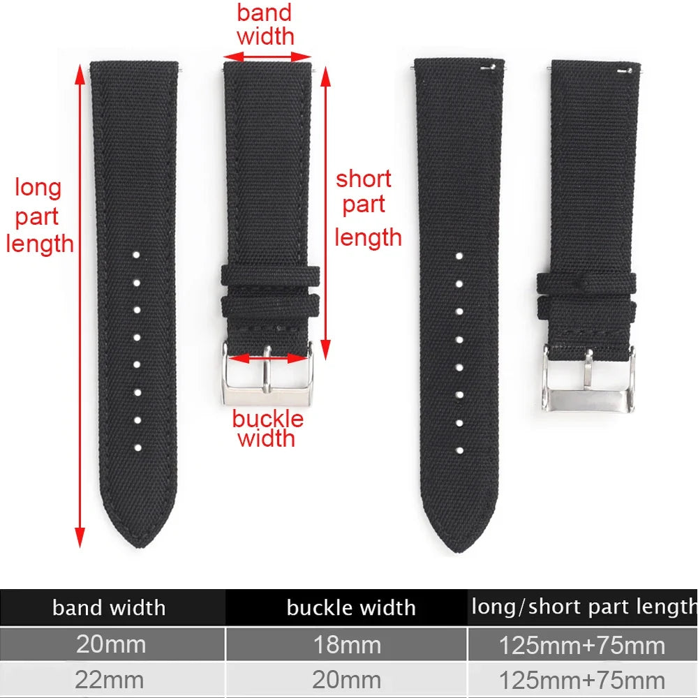 Garmin 18/20/22mm Quick Release Sailcloth Nylon Band with Pin Buckle