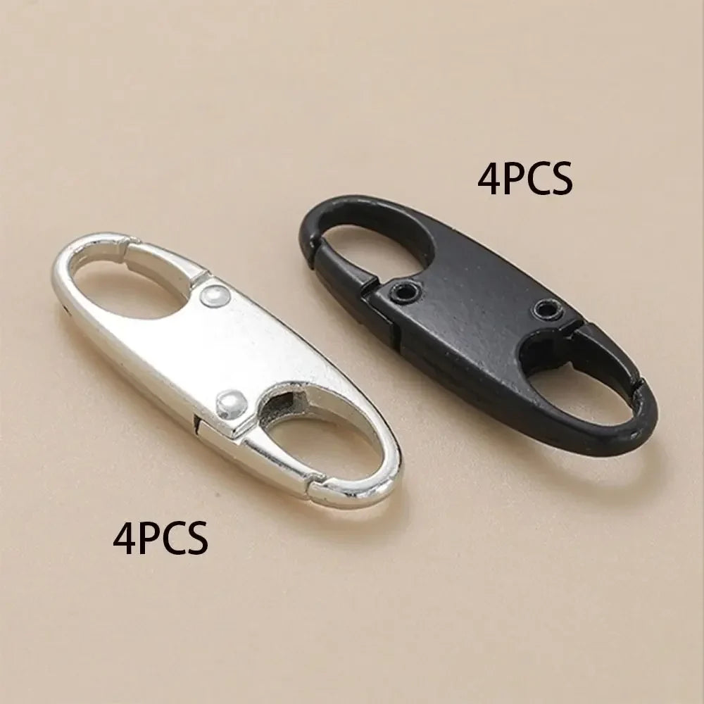 10PCS Stainless Steel Backpack Buckle S Type Handmade Carabiner with Lock Silver Necklace Clasps Jewelry Accessories