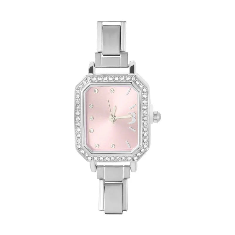 1PC 's Stainless Steel Round Simple Watch Bracelet Bangle for Friend