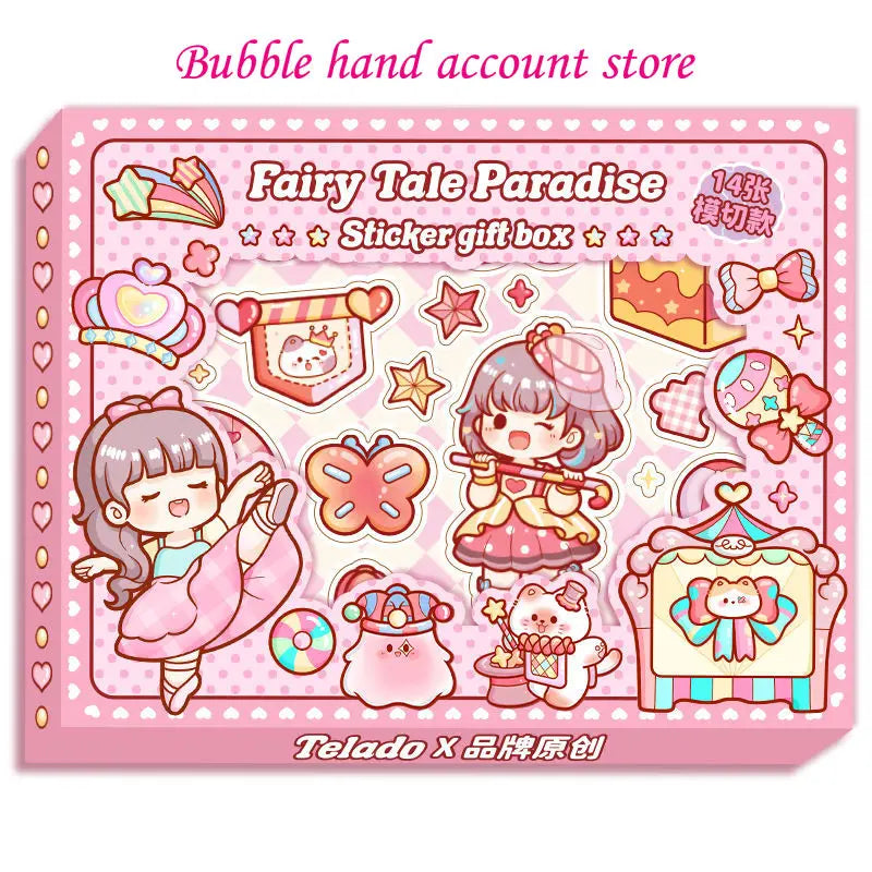 Caja de pegatinas de chica de teatro Kawaii
