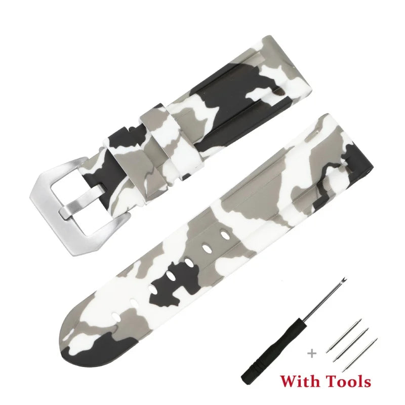 Motorola Moto Watch Camo Silicone Band with Silver Buckle