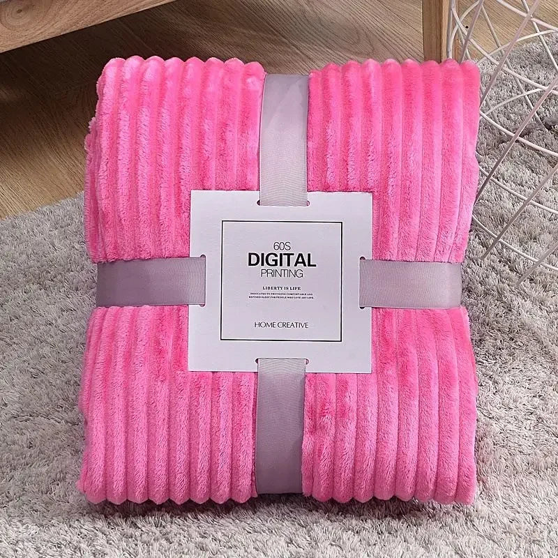 Soft Adult Cover Coral Fleece Blanket On The Sofa Thickened Winter Bed Blanket Warm Stitch Fluffy Bedspread Plaid Sofa Bedroom