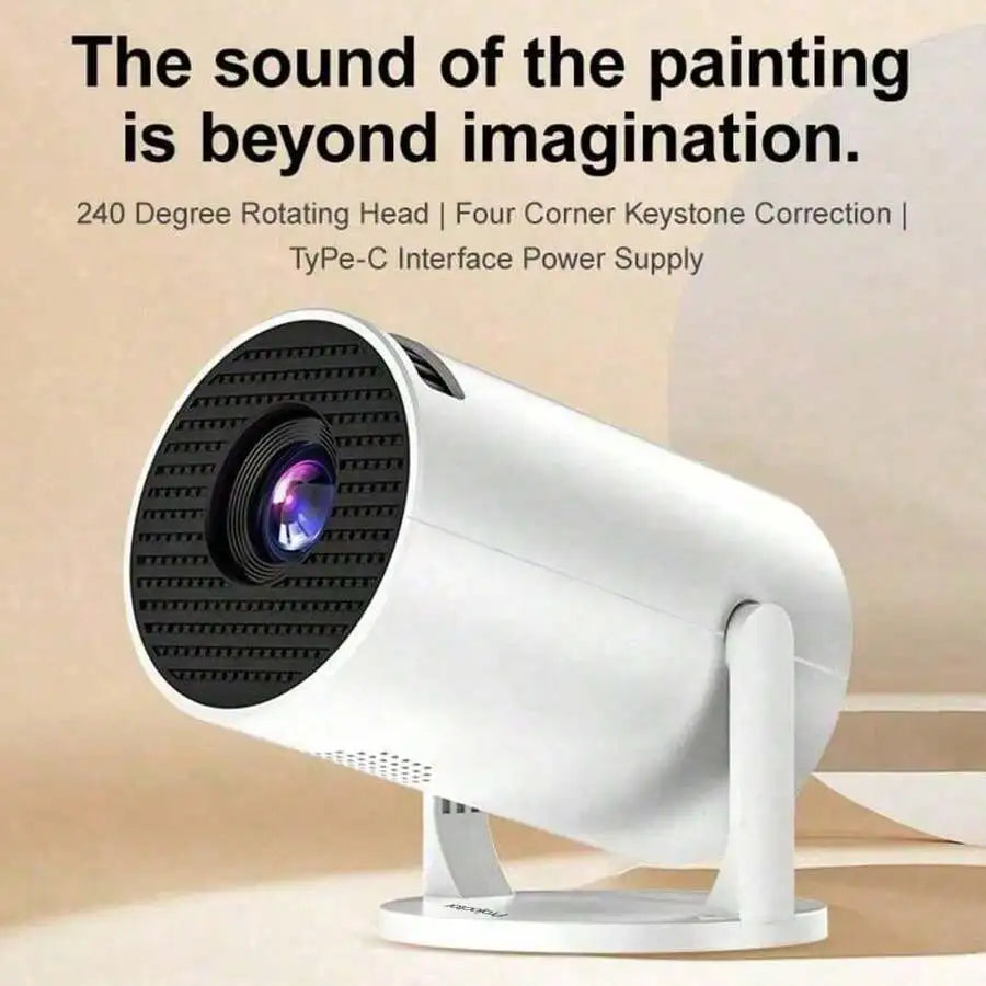 Projector - Supports 4K resolution, brightness 5000 lumens, 240 °   Full-angle projection, automatic keystone correction and autofocus, WiFi 6 and Bluetooth 5.3 wireless projection, ultra-quiet design ≤26 decibels
