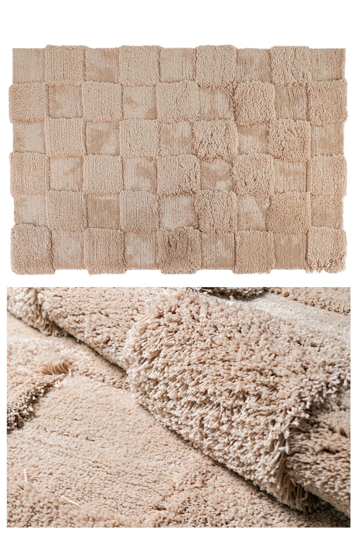 New Simple Cream Style Living Room Carpet Thick Fluffy Soft Bedroom Rug Simple Art Design Girl Room Carpet Decor Winter Warm Mat
