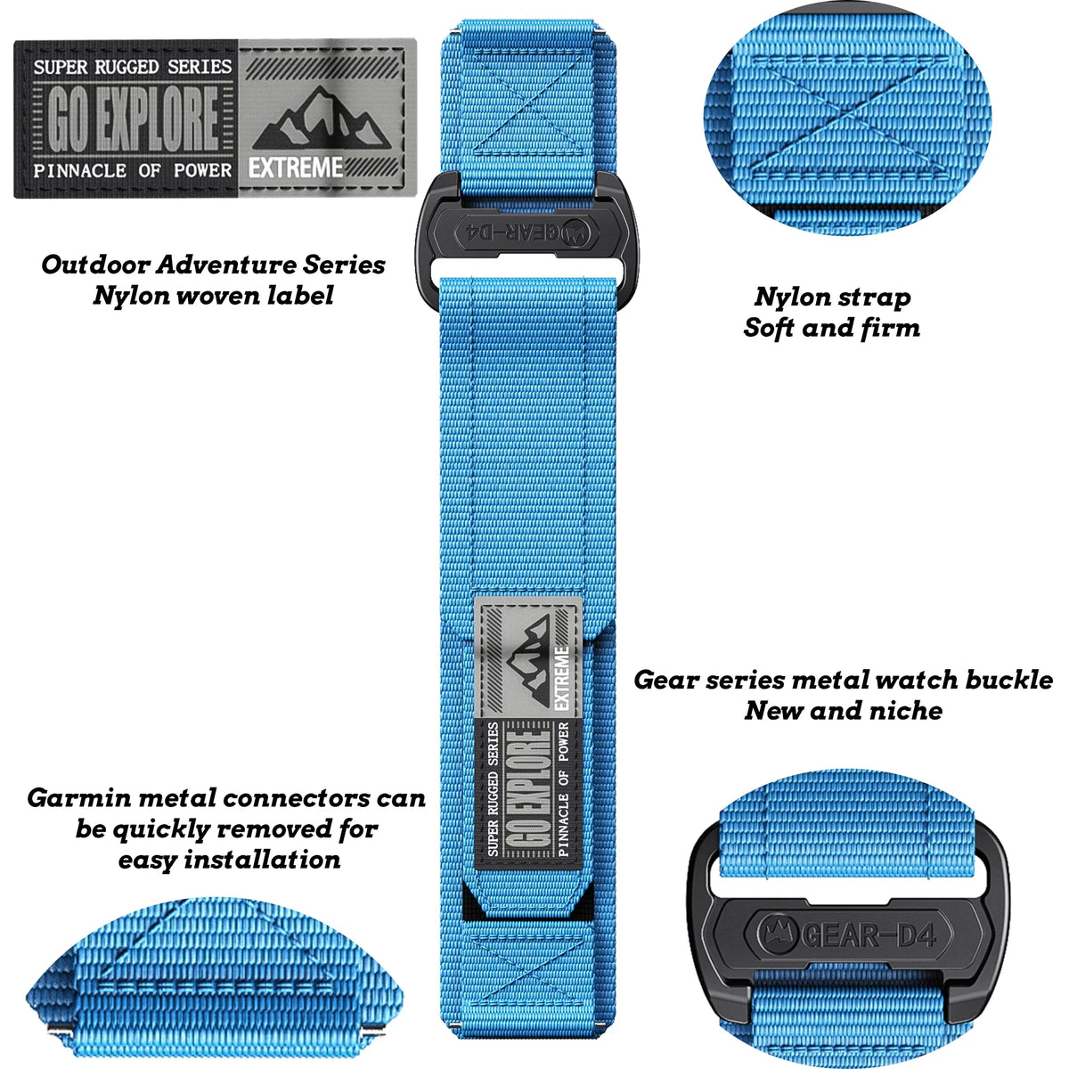 COROS PACE & APEX Nylon Sport Loop Band with Woven Patch