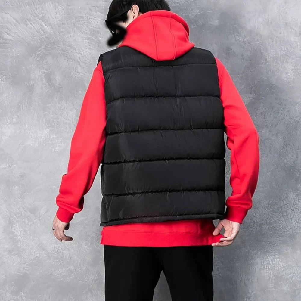 White Vest Jacket Men Slim Fit Stand Collar Sleeveless Puffer Jackets Spring Autumn Casual Waistcoat Men Warm Coat 2024 Trends