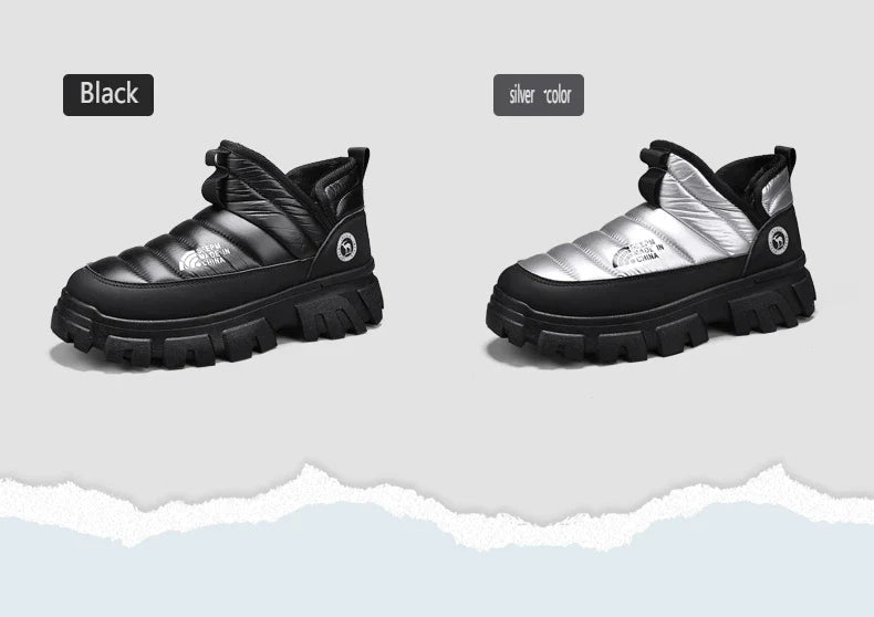 Winter Snow Boots, Men's Insulated Warm Cotton Boots, Anti-slip and Wear-resistant Hiking Shoes, Casual Outdoor Boots