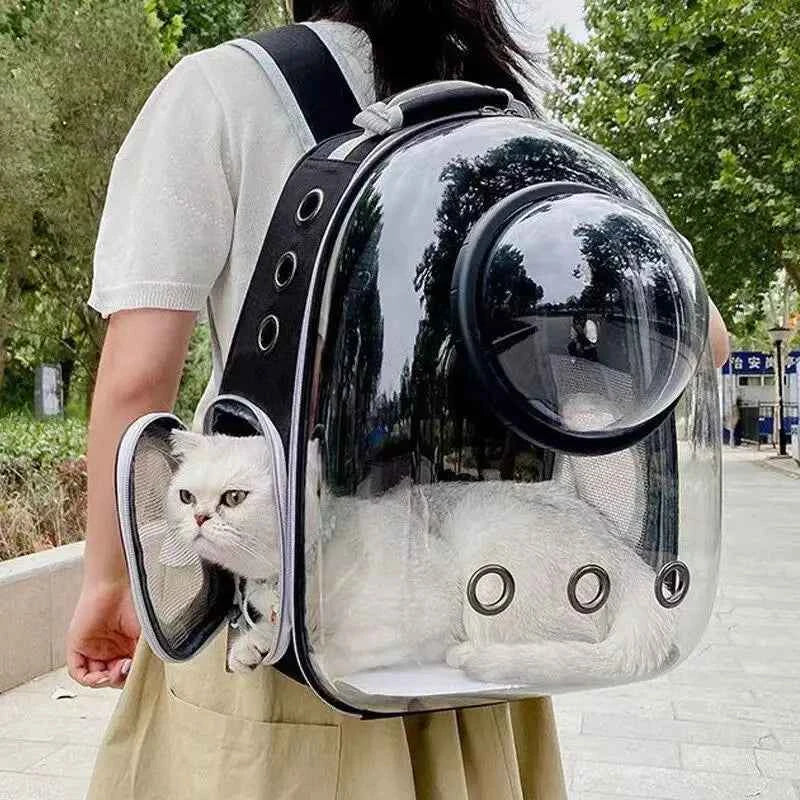 Space Capsule Pet Backpack with Clear Dome for Cats and Small Dogs