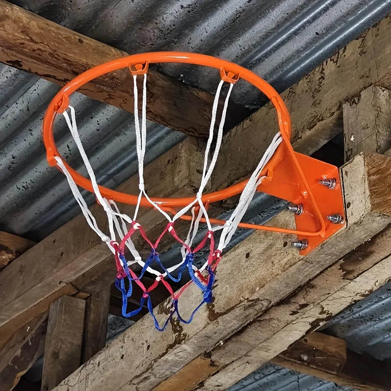 Heavy-Duty Wall-Mounted Basketball Hoop with Adjustable Height,Backboard & Net - Space-Saving Indoor/Outdoor - Easy Installation