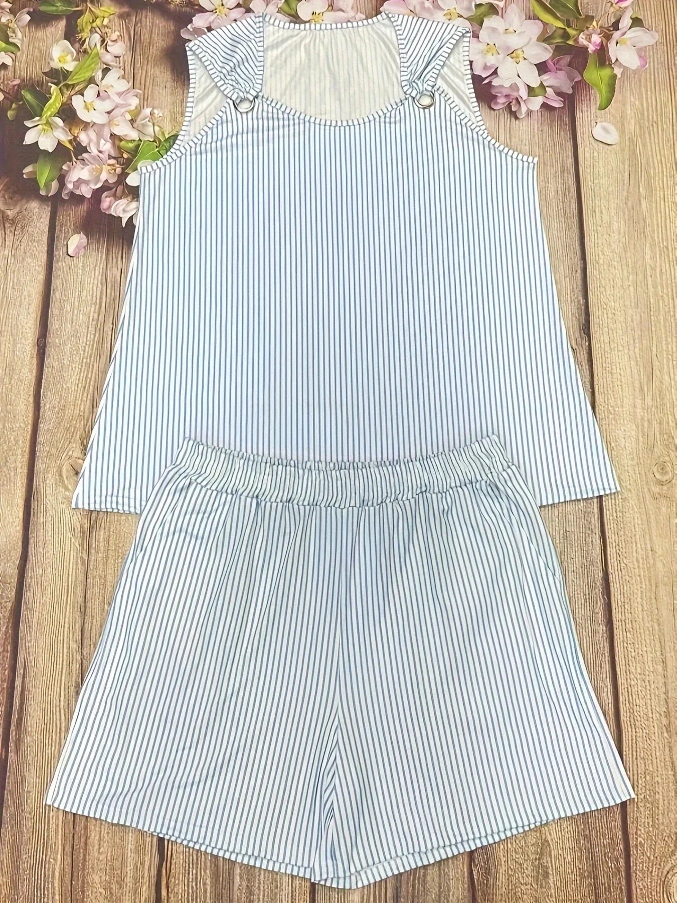 Plus Size Summer striped lady suit