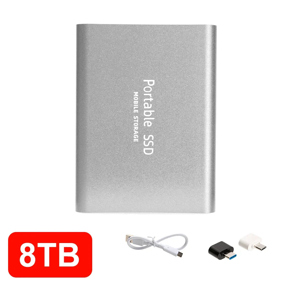 4TB Mini External Solid State Drive Portable SSD 8TB Hard Drive Small Size Quick Read Write Travel Backup Storage