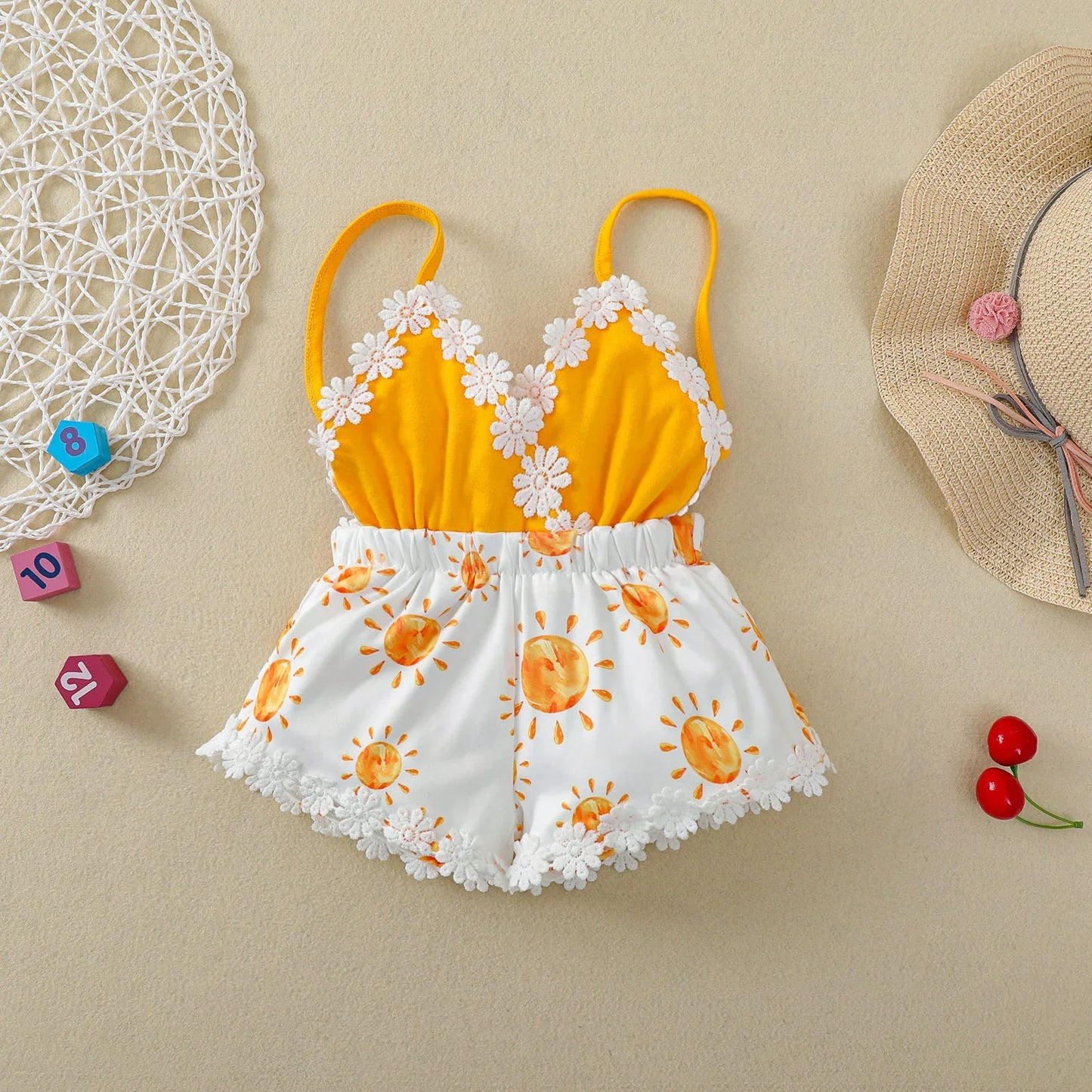 Summer Baby Girls Rompers Toddler Jumpsuits Newborn Girl Sun Printed