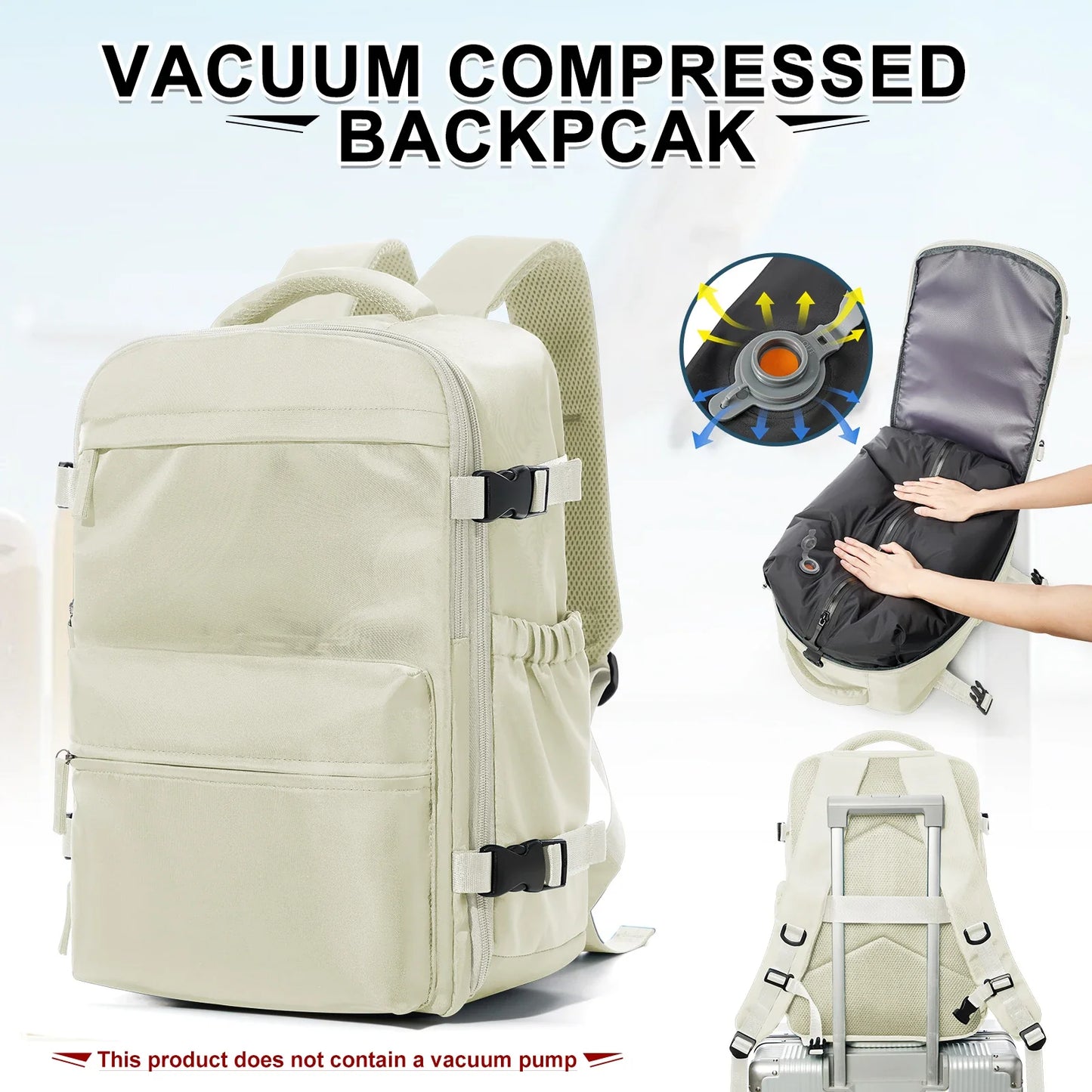 Ryanair Backpack Travel Cabin Airplane Backpack, Air Vacuum Compression Backpack, Women Men Backpack Business Laptop Bag Handbag