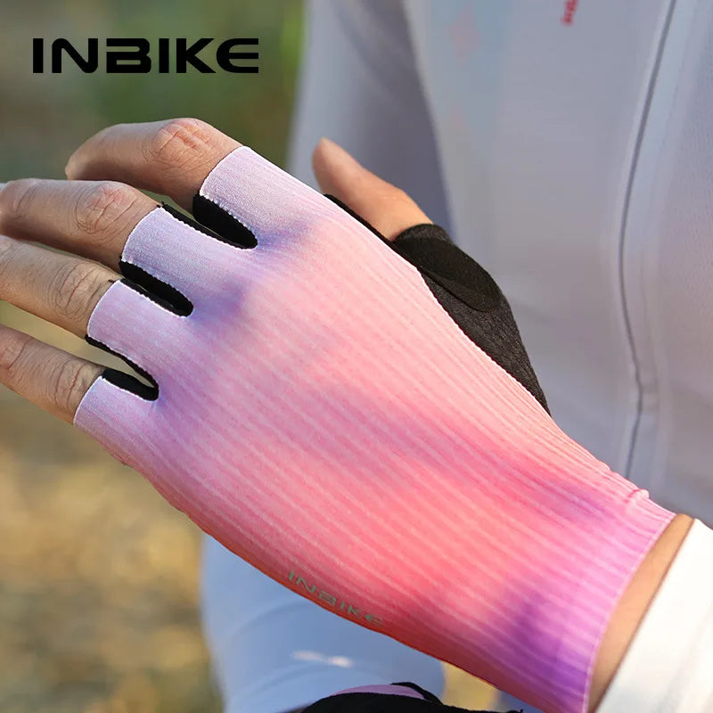 INBIKE Guantes de Ciclismo sin Dedos para Bicicleta de Carretera, Guantes MTB con Amortiguación para Hombre y Mujer, Accesorios Deportivos para Ciclismo