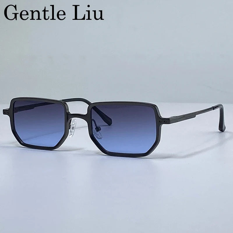 Classic Small Frame Steampunk Rectangle Sunglasses Men 2026 Luxury Brand Retro Punk Driving Sun Glasses For Male UV400 Shades