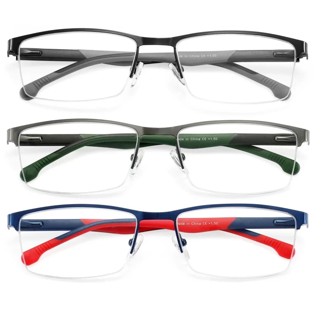 2025 NEW Men Blue light blocking Reading Glasses for Women Metal Frame Readers Magnifier Presbyopia Lens Eyewear +0.75~3.0