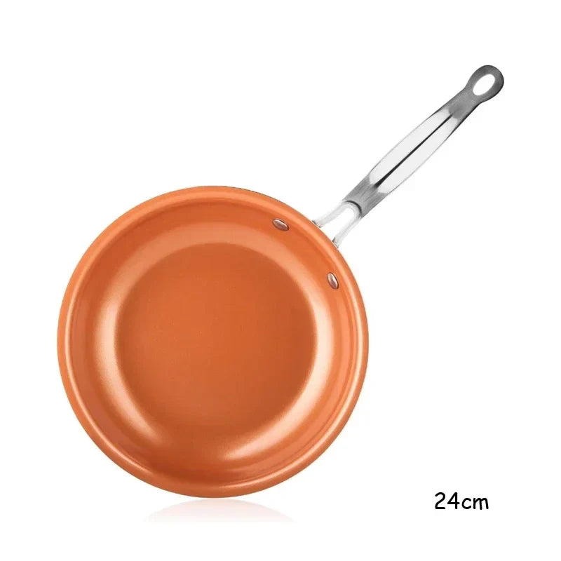 8/10/12 Inch Copper Non-Stick Fry Pan Cooking Pans for Egg,Steak,Fish,Cooking,Frying Fit General Use Gas and Induction Cooker