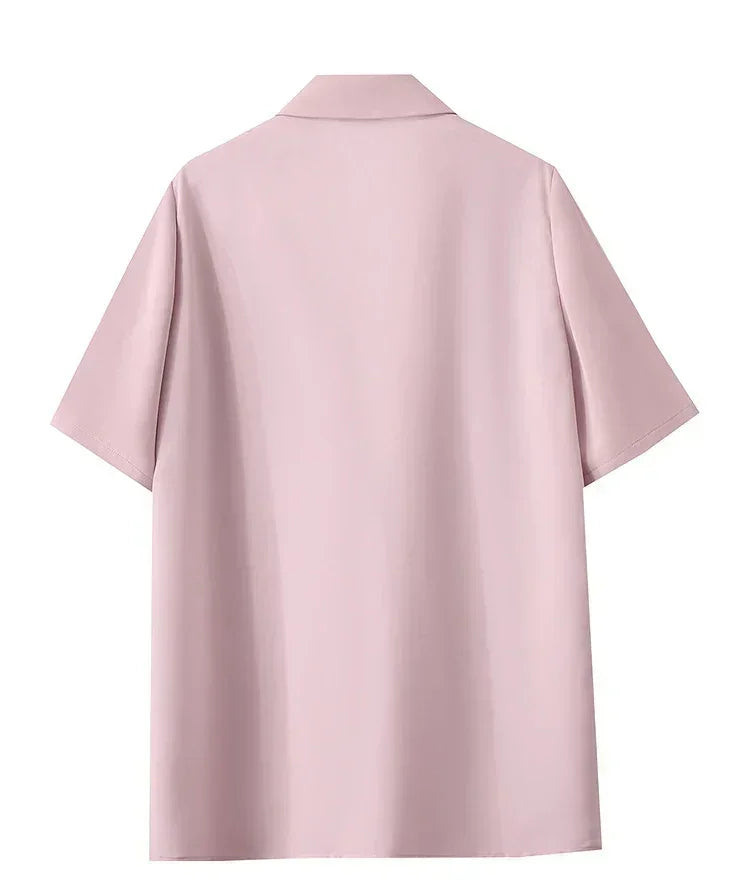 Amii Women's Top Minimalist 2025 Summer New Notched Lapel Contrast Material Patchwork One Button Short Sleeve Blazer 12542081