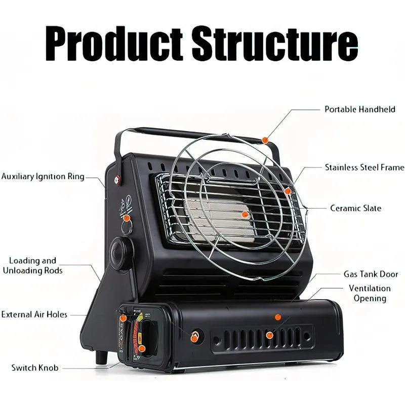 Multifunctional Gas Camping Stove Outdoor Heater Portable Hand Warmer For Survival Hiking Fishing Tent Caravan Emergency Heating
