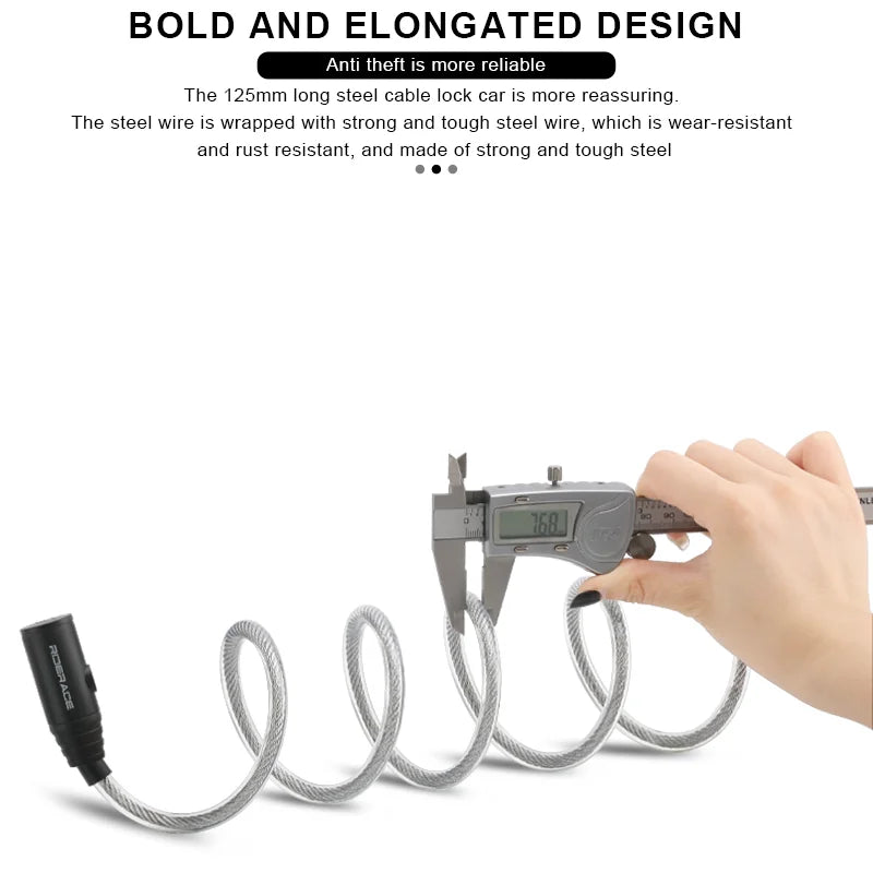 RIDERACE Bike Portable Anti-theft Ring Lock Scooter Electric E-Bike Road High Security Bike Lock Sliver Bicycle Cable Locks