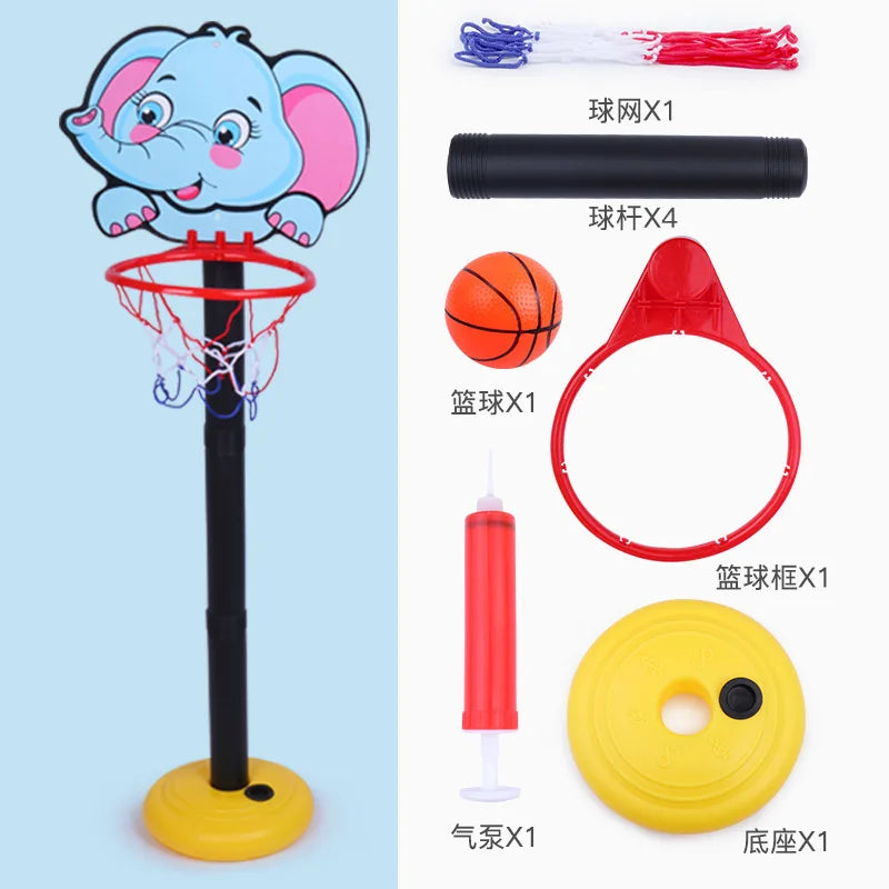 Kids Adjustable Basketball Stands Cartoon Animals Shape Shooting Basket Indoor Outdoor Sports Games Basketball Hoop