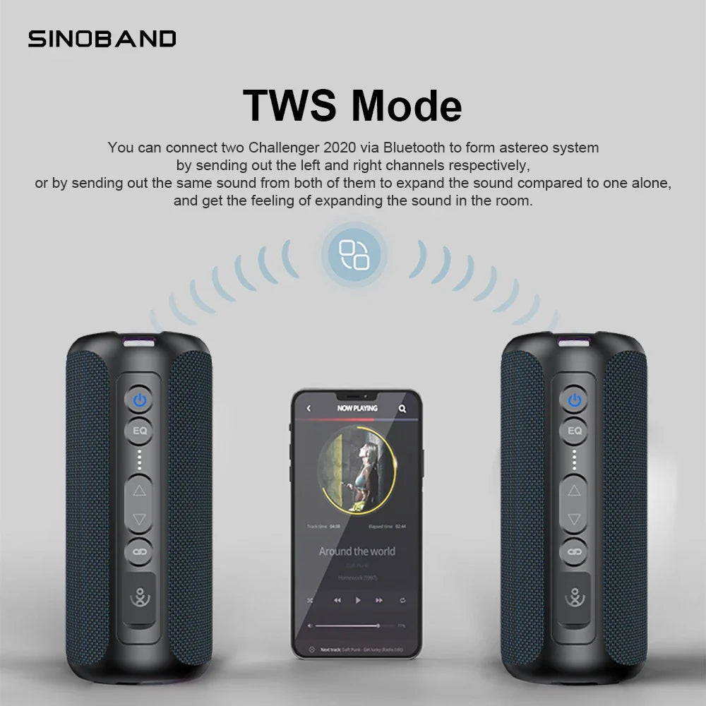 XDobo Sinoband Challenger 50W high-power Bluetooth speaker portable subwoofer stereo IPX7 waterproof wireless Bluetooth speaker