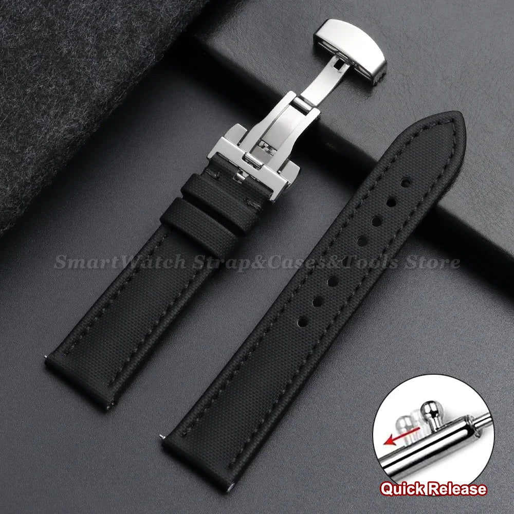 Suunto Race, Vertical & 9 Peak Sailcloth Band with Butterfly Clasp