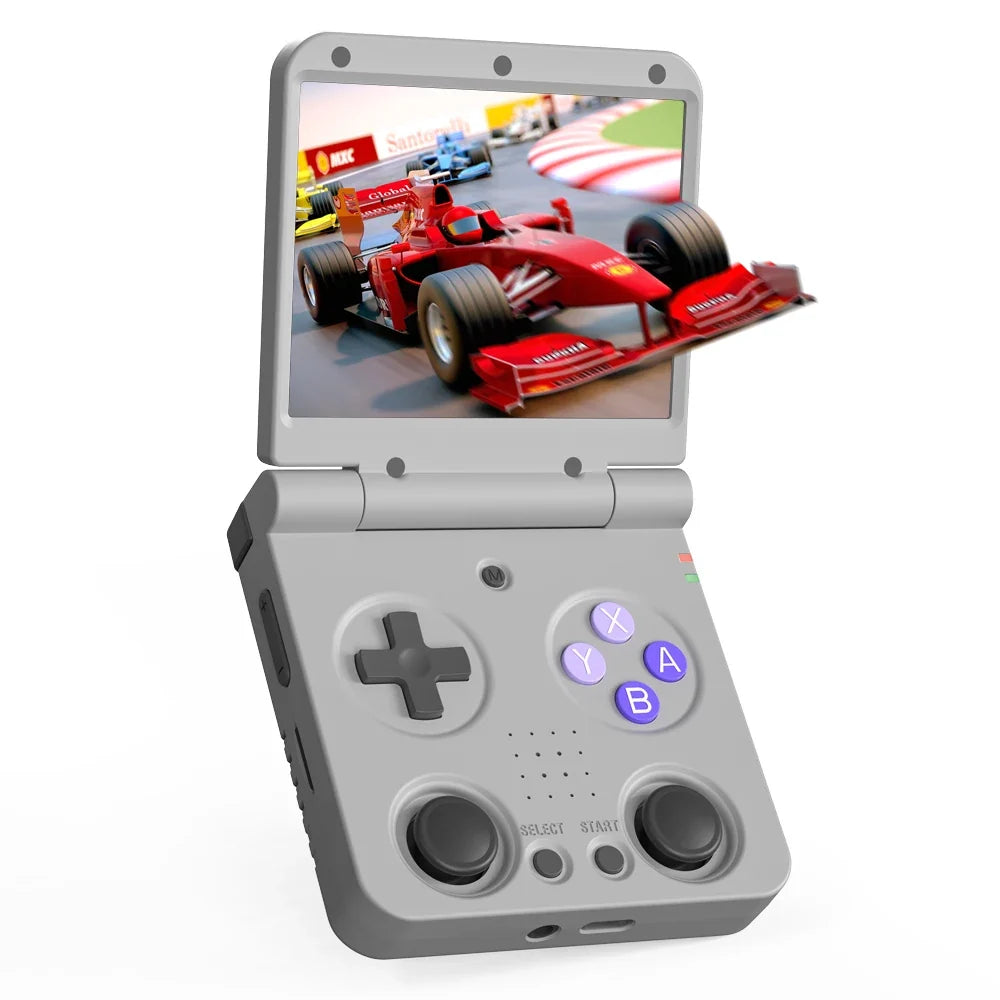 MIYOO Flip V2 Handheld Game Console 3.5''IPS Screen Retro Compact Portable Game Machine for On-the-Go Entertainment Players Gift