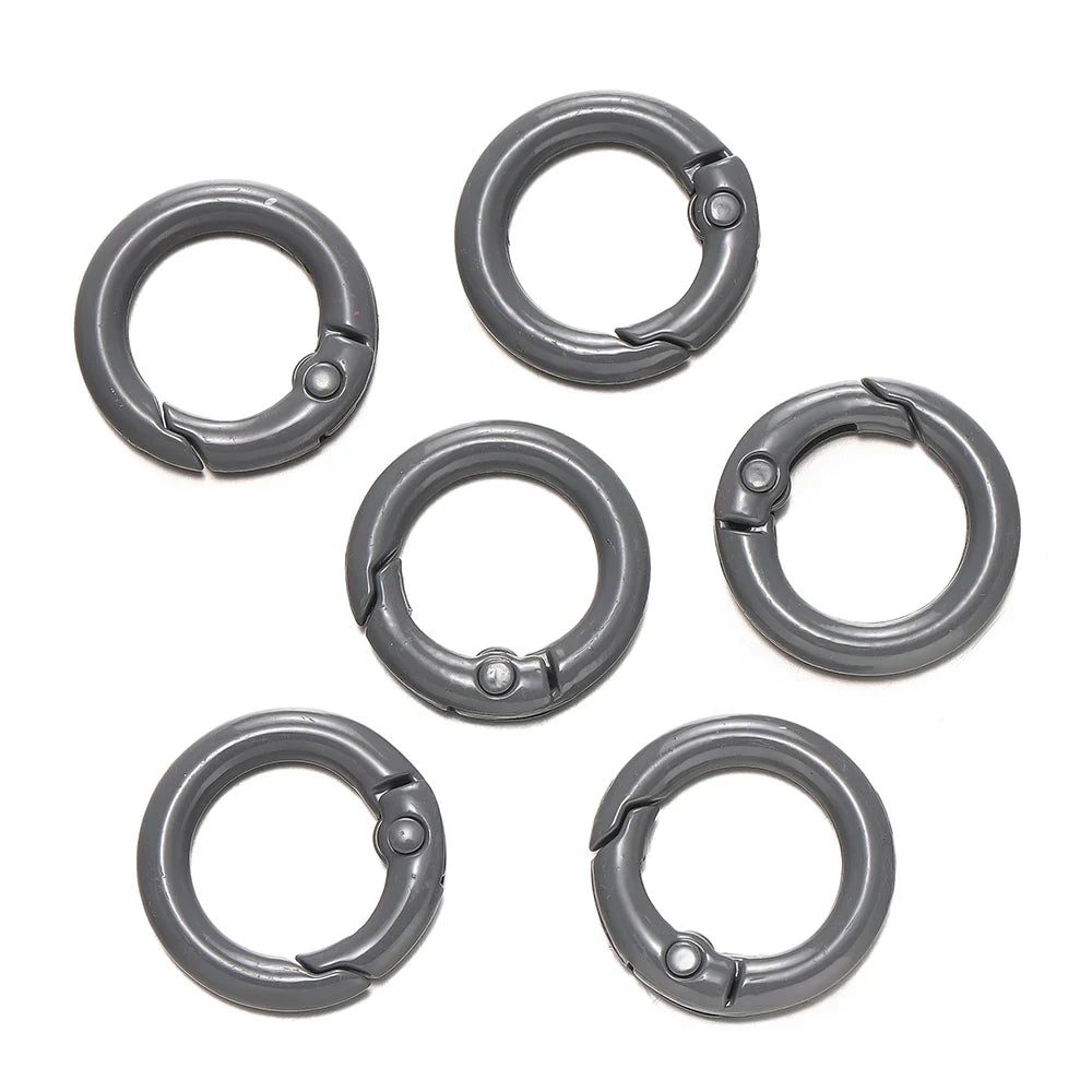 5Pcs Colorful  O Ring Spring Clasp Openable Round Carabiner Keychain Clips Hook Dog Chain DIY Jewelry Buckle Connector