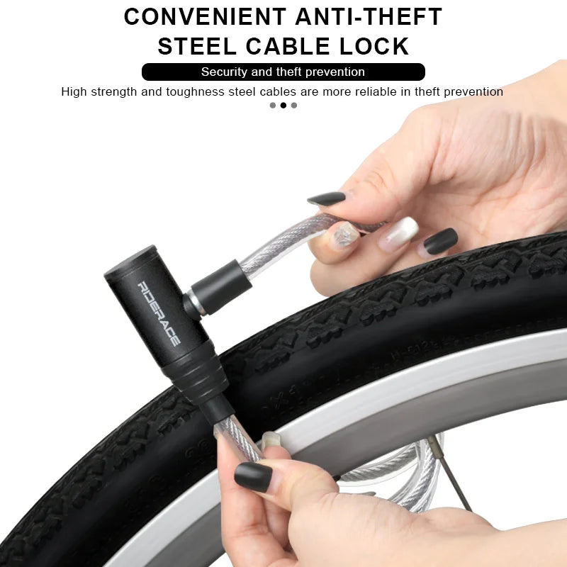 Bicycle Cable Lock High Security Anti-Theft Outdoor Riding MTB Road Bike Lock For Scooter Electric E-Bike Cycling Accessories