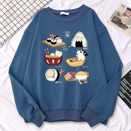 Suéter Harajuku Gatos Sushi