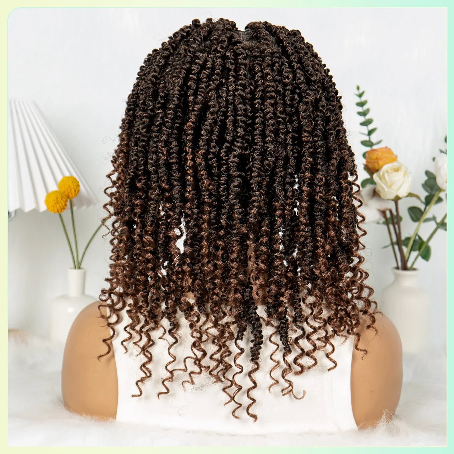 14Inch Full Lace Braided Wigs Synthetic Lace Frontal Twisted Braids Wigs with Baby Hair Knotless Box Braids Wig for Black Women