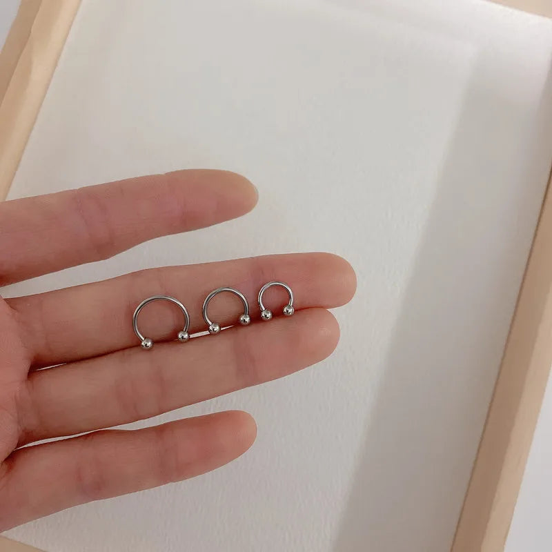 2pcs Stainless Steel Crystal CZ Tragus Piercing Helix Studs Earrings