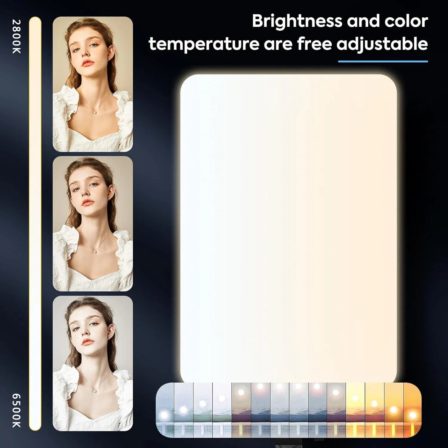 XRDKJ 1-Pack 21" LED Video Light Kit, 2500-7500K Dimmable Photography Lighting with Remote and 79" Stand, CRI 96+ Studio Light